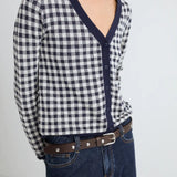 ESE O ESE French Vichy Navy Cardigan 