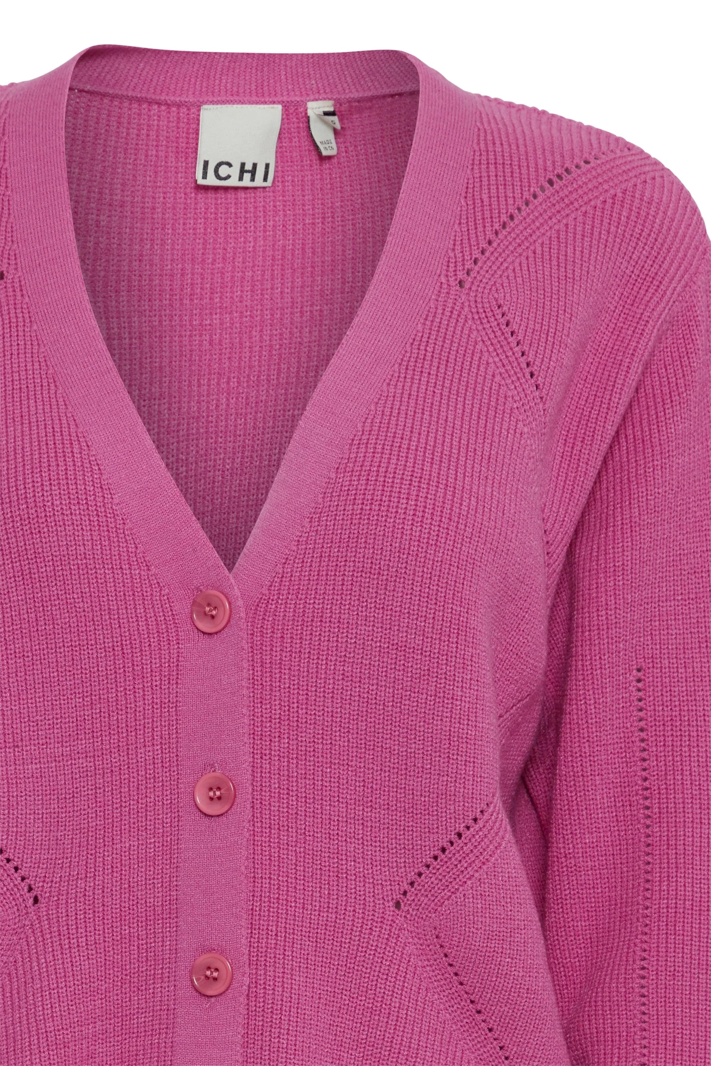 Cardigan ICHI Boston Super Pink - ECRU