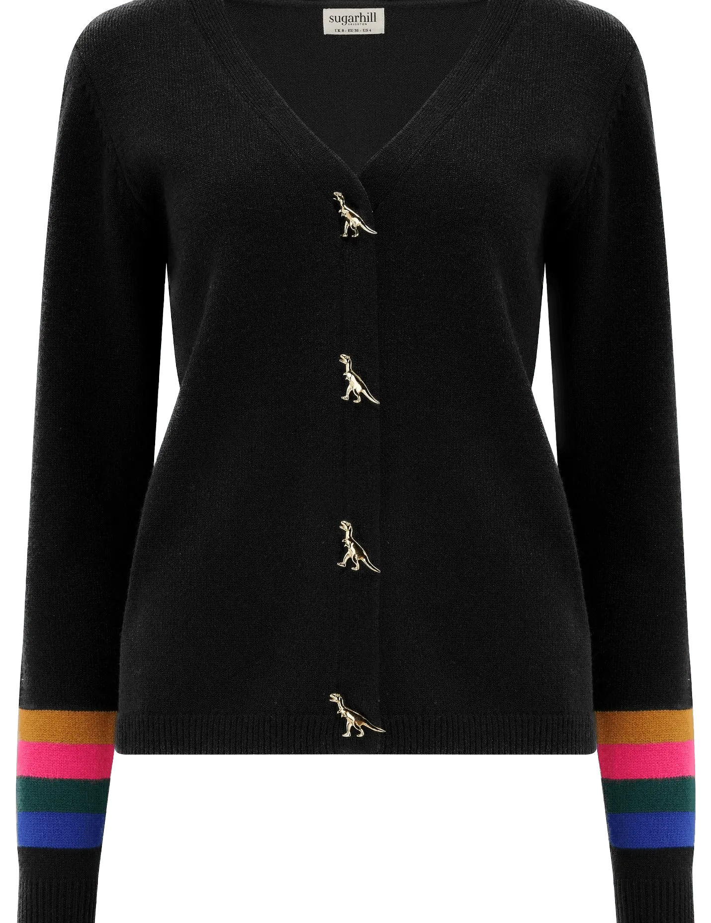 Cardigan Sugarhill Jennifer Negro con Botones de Dinosaurios - ECRU