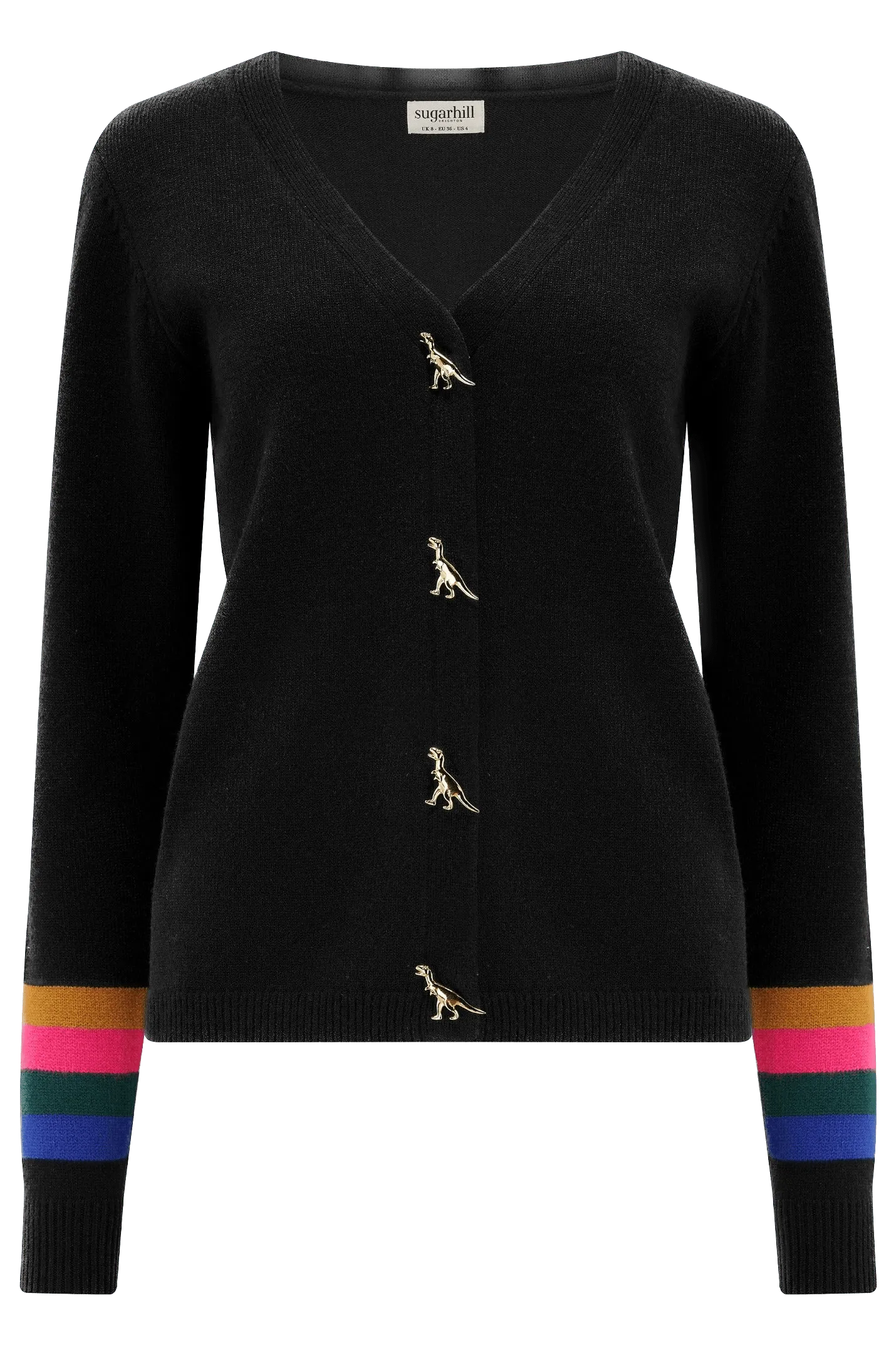 Cardigan Sugarhill Jennifer Negro con Botones de Dinosaurios - ECRU