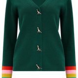 Cardigan Sugarhill Jennifer Verde con Botones de Dinosaurios - ECRU