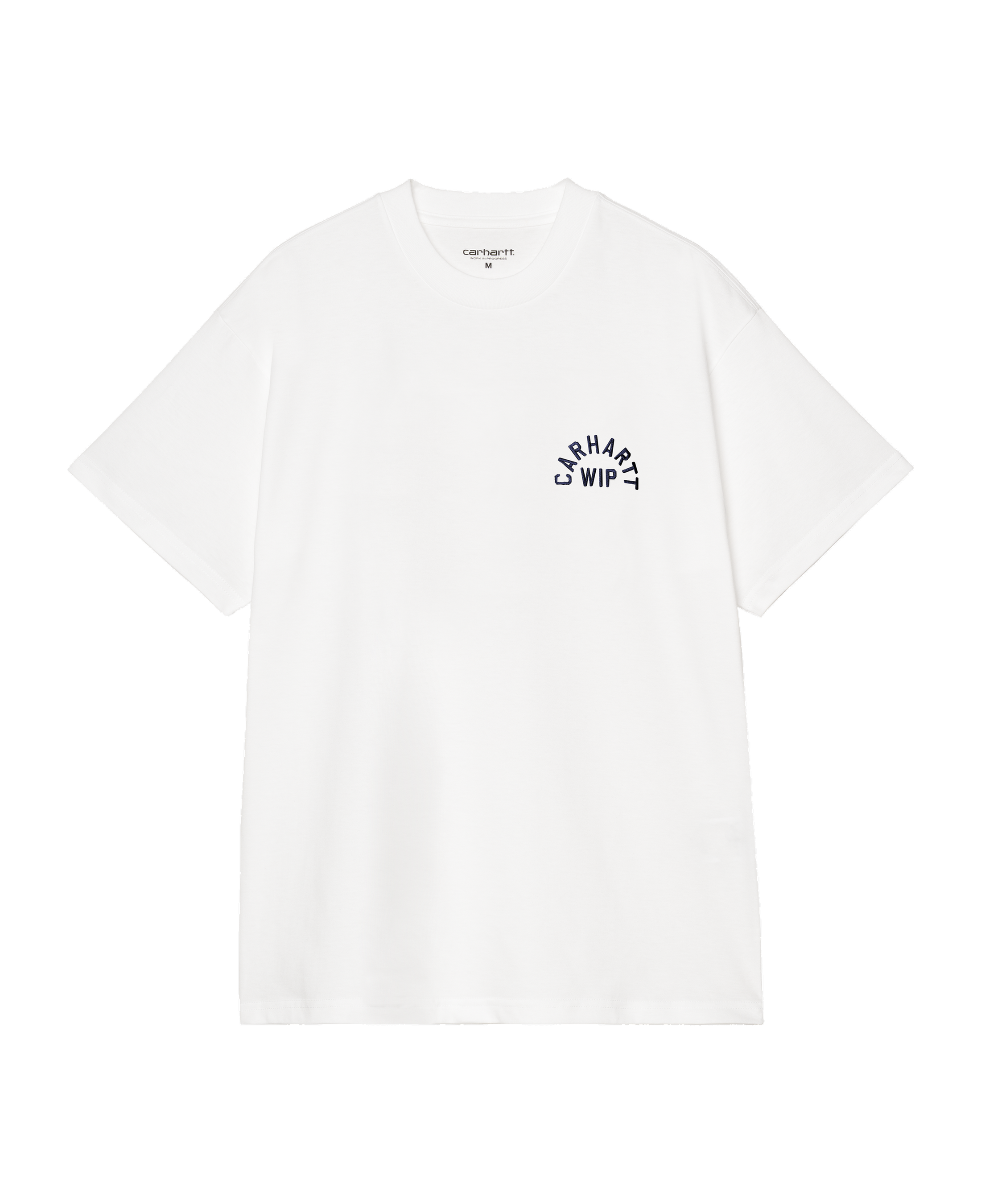 Camiseta Carhartt WIP Arch Script White Dark Navy flat frontal transparente