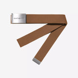 Cinturón CARHARTT WIP Clip Belt Chrome Hamilton Brown
