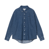 Camisa Carhartt WIP Lucas Blue vista frontal