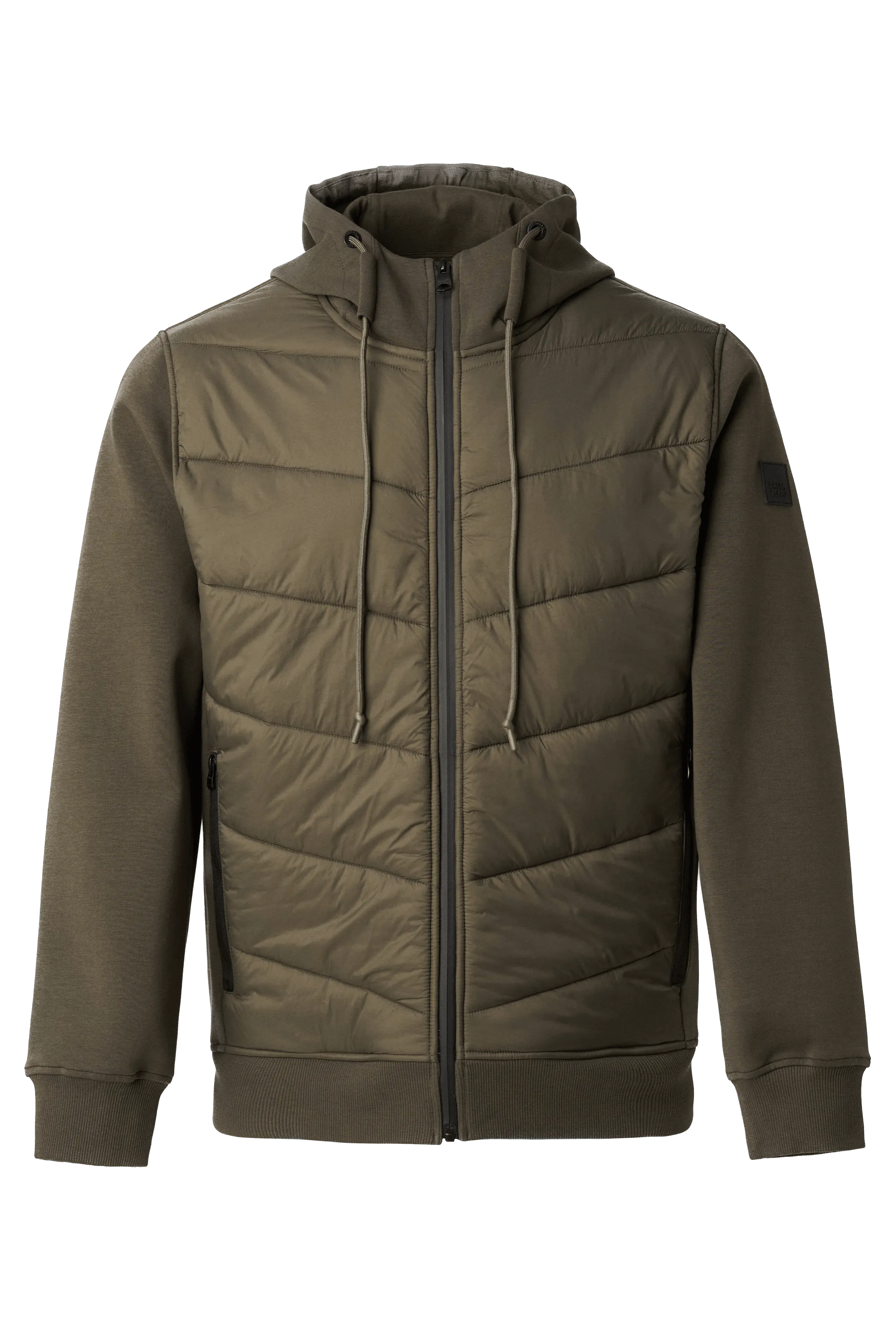 Cazadora Salsa Acolchada de Tejidos Combinados - ECRU