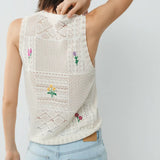 ESE or ESE Elysees Embroidered Ecru Vest 