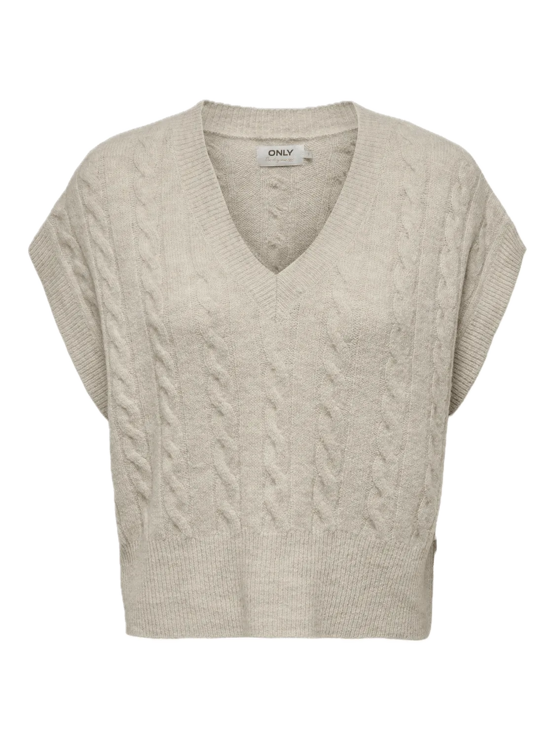 Chaleco ONLY Melody Oatmeal Melange - ECRU