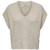 Chaleco ONLY Melody Oatmeal Melange - ECRU