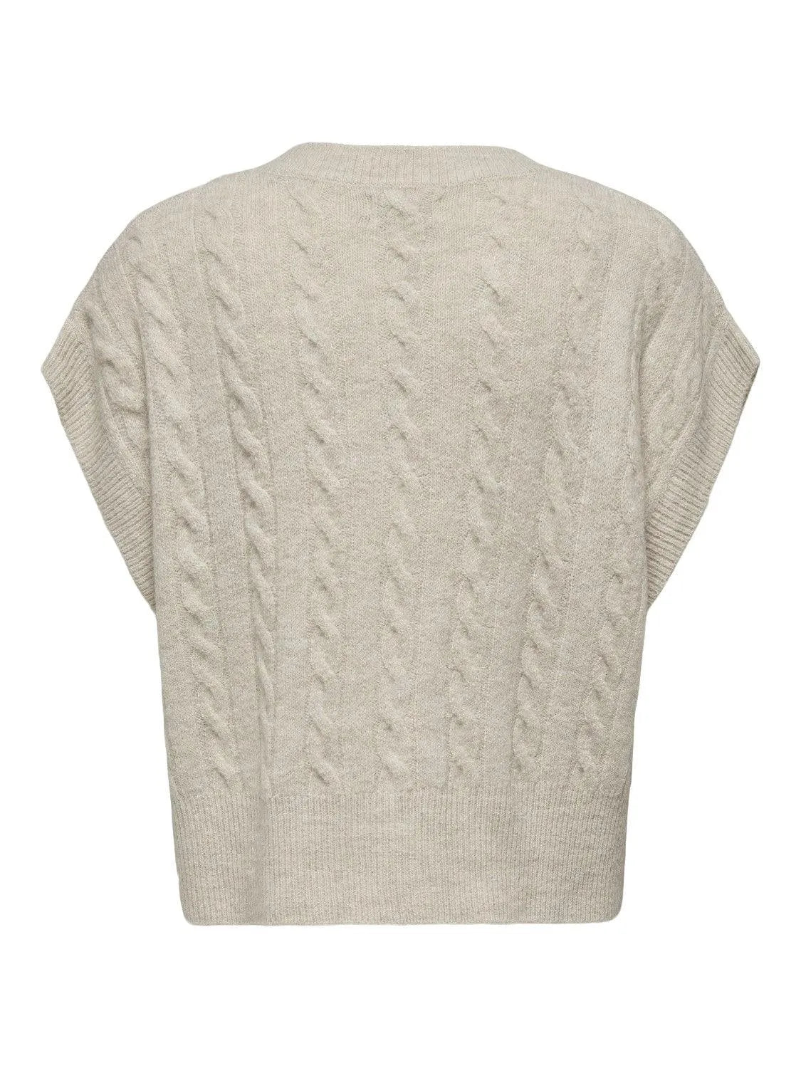 Chaleco ONLY Melody Oatmeal Melange - ECRU