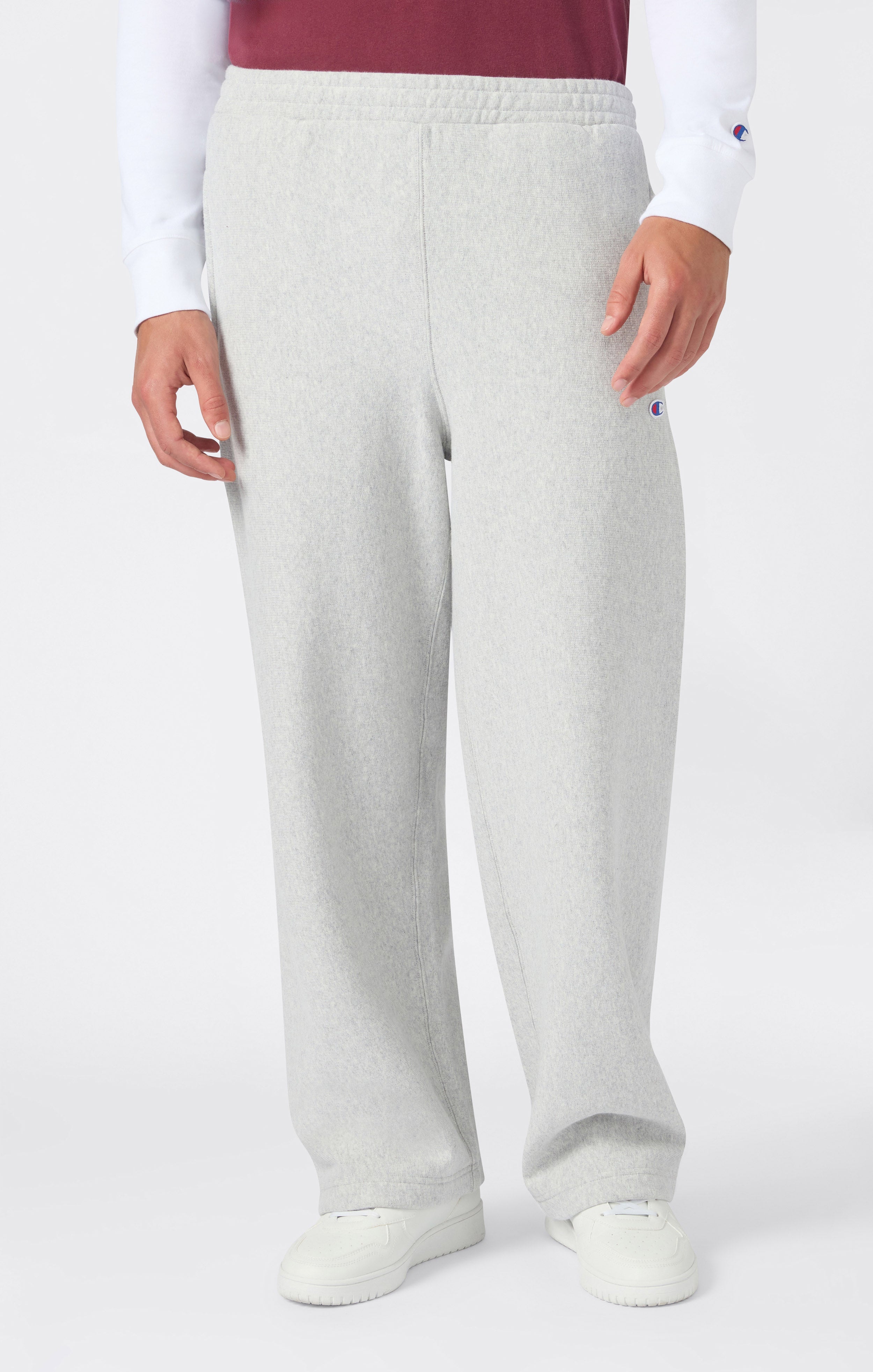Pantalón CHAMPION Reverse Weave Wide Leg Light Grey look completo