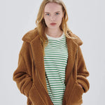 Chaqueta 24colours Marrón de Borreguillo - ECRU