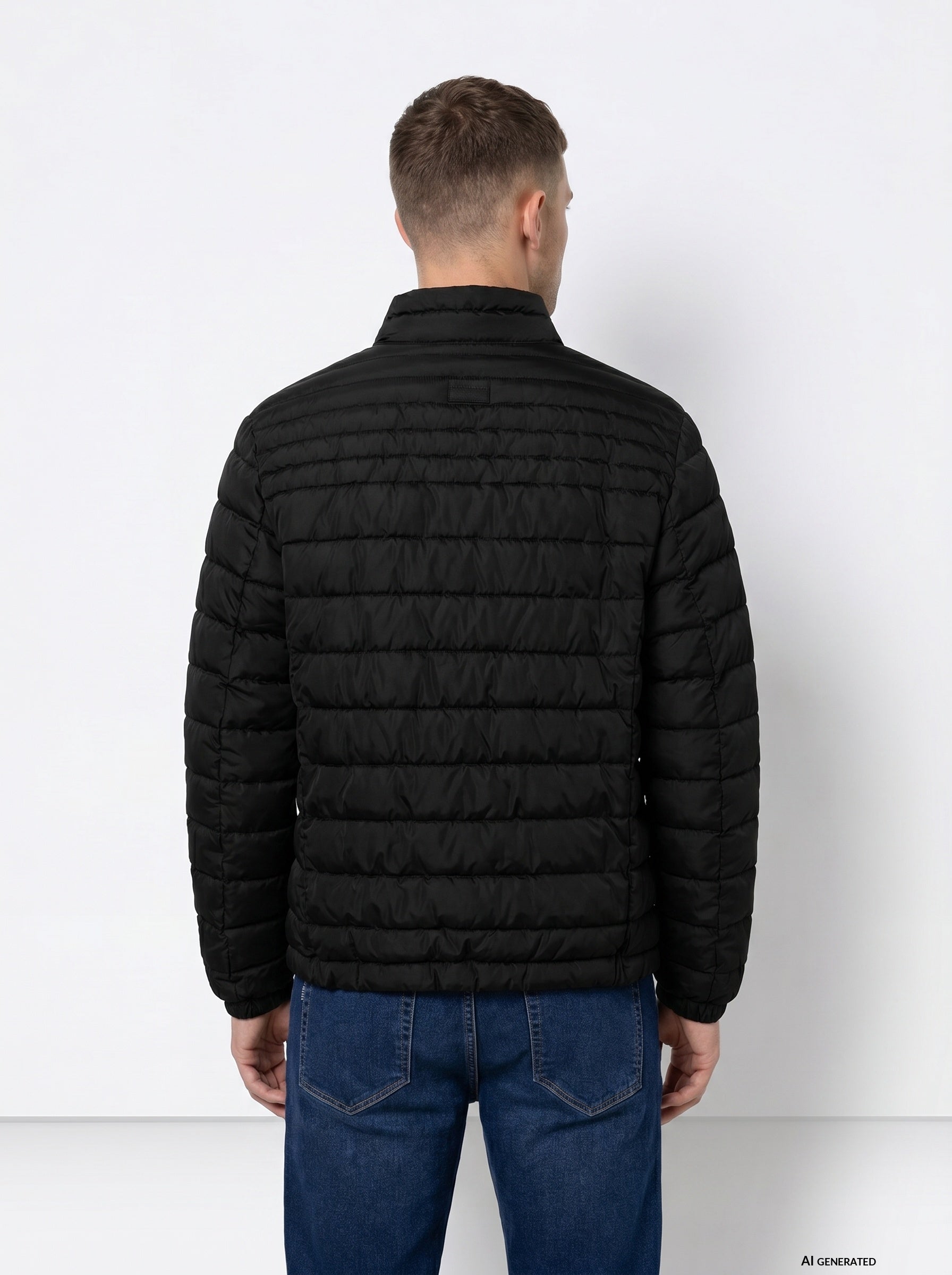 Chaqueta acolchada TIFFOSI Paradise negra — espalda con modelo