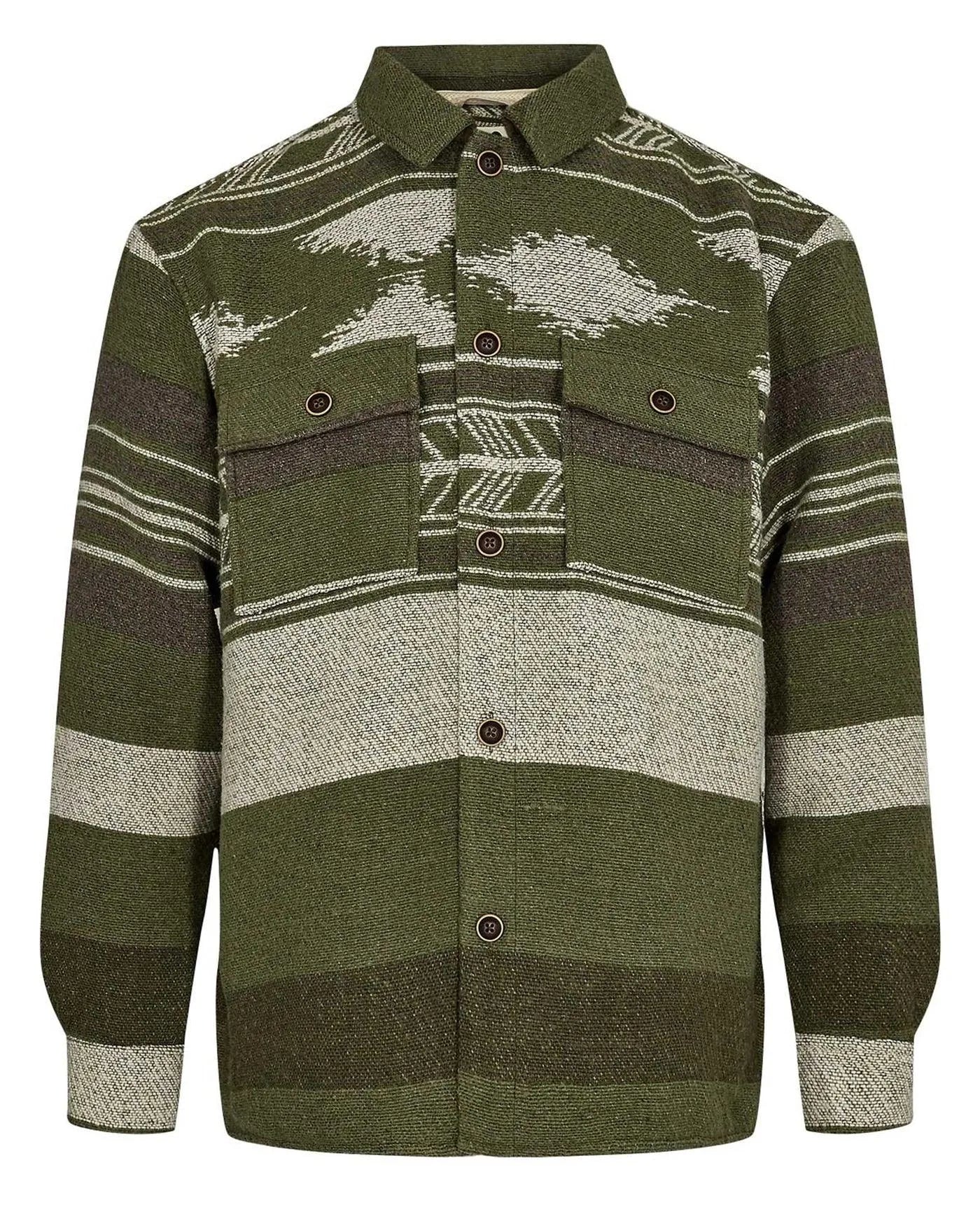 Chaqueta Anerkjendt Otto Jacquard Olivine - ECRU