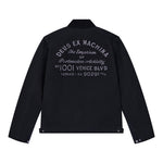 Chaqueta DEUS EX MACHINA Address Workwear negra — flat de espalda