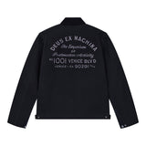 Chaqueta DEUS EX MACHINA Address Workwear negra — flat de espalda