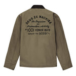 Chaqueta DEUS EX MACHINA Address Workwear verde oliva — flat de espalda