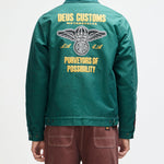 Chaqueta DEUS EX MACHINA Cutaway Racing Green — espalda con modelo