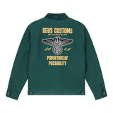 Chaqueta DEUS EX MACHINA Cutaway Racing Green — flat de espalda