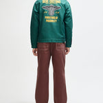 Chaqueta DEUS EX MACHINA Cutaway Racing Green — vista posterior completa con modelo