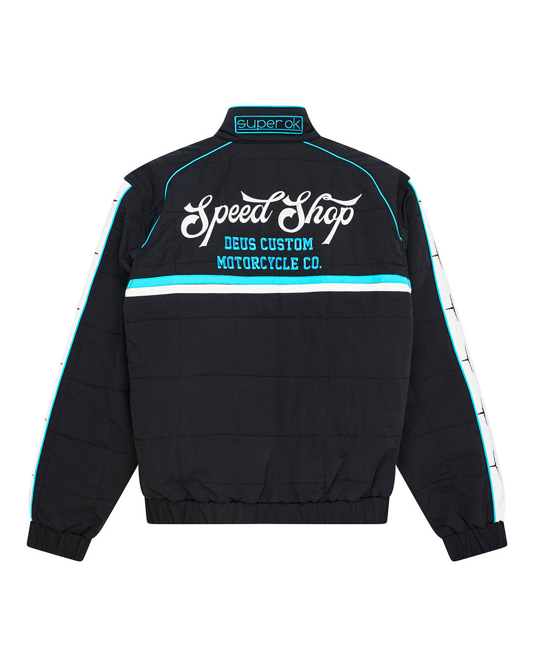Chaqueta DEUS EX MACHINA Trife Life negra — flat de espalda