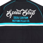 Chaqueta DEUS EX MACHINA Trife Life negra — detalle del bordado posterior