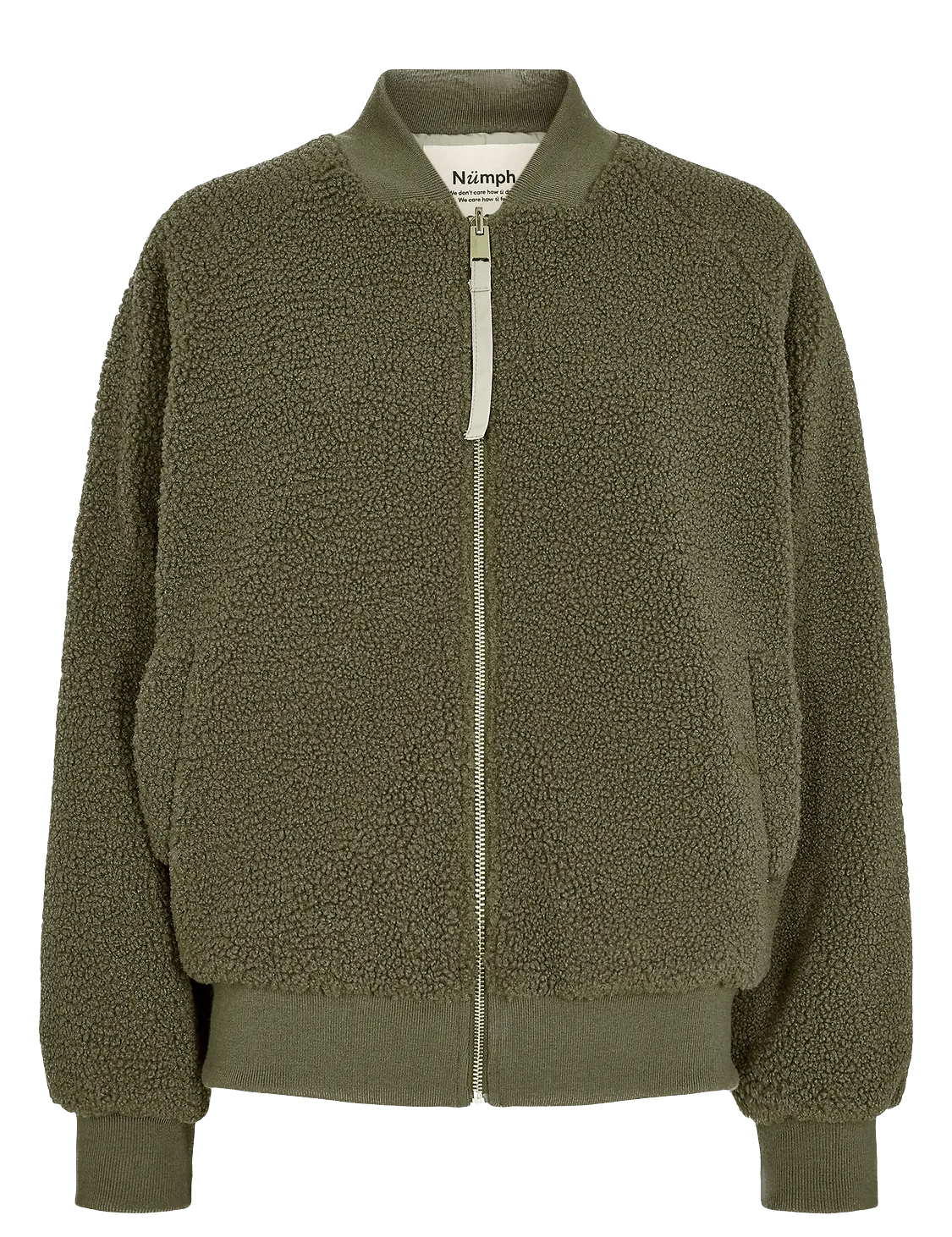 Chaqueta Nümph Bomber Nuetera Reversible Ivy Green - ECRU