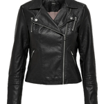 Chaqueta ONLY Gemma Biker Cuero Sintético Black - ECRU