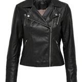 Chaqueta ONLY Gemma Biker Cuero Sintético Black - ECRU