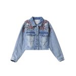 Chaqueta Salsa Jeans Vaquera con Detalles Bordados - ECRU