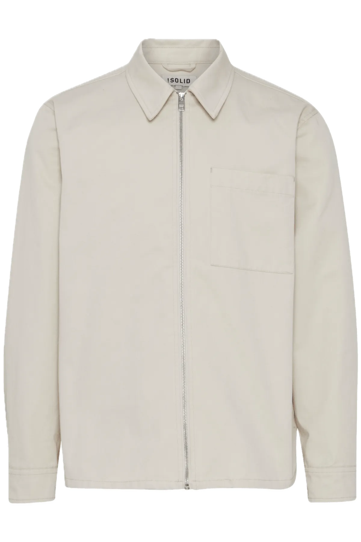 Chaqueta !Solid Elon Zipper Oatmeal - ECRU