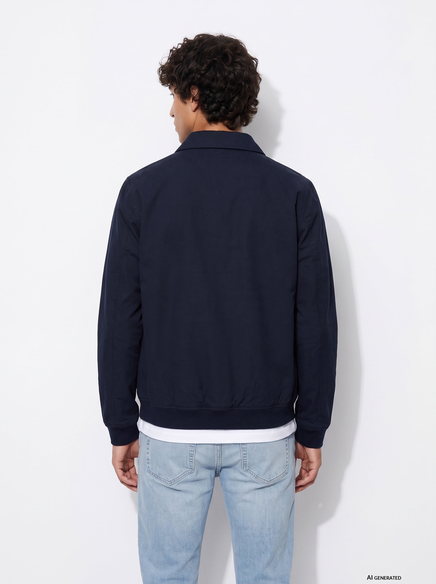 Chaqueta TIFFOSI Cesar azul marino — espalda con modelo