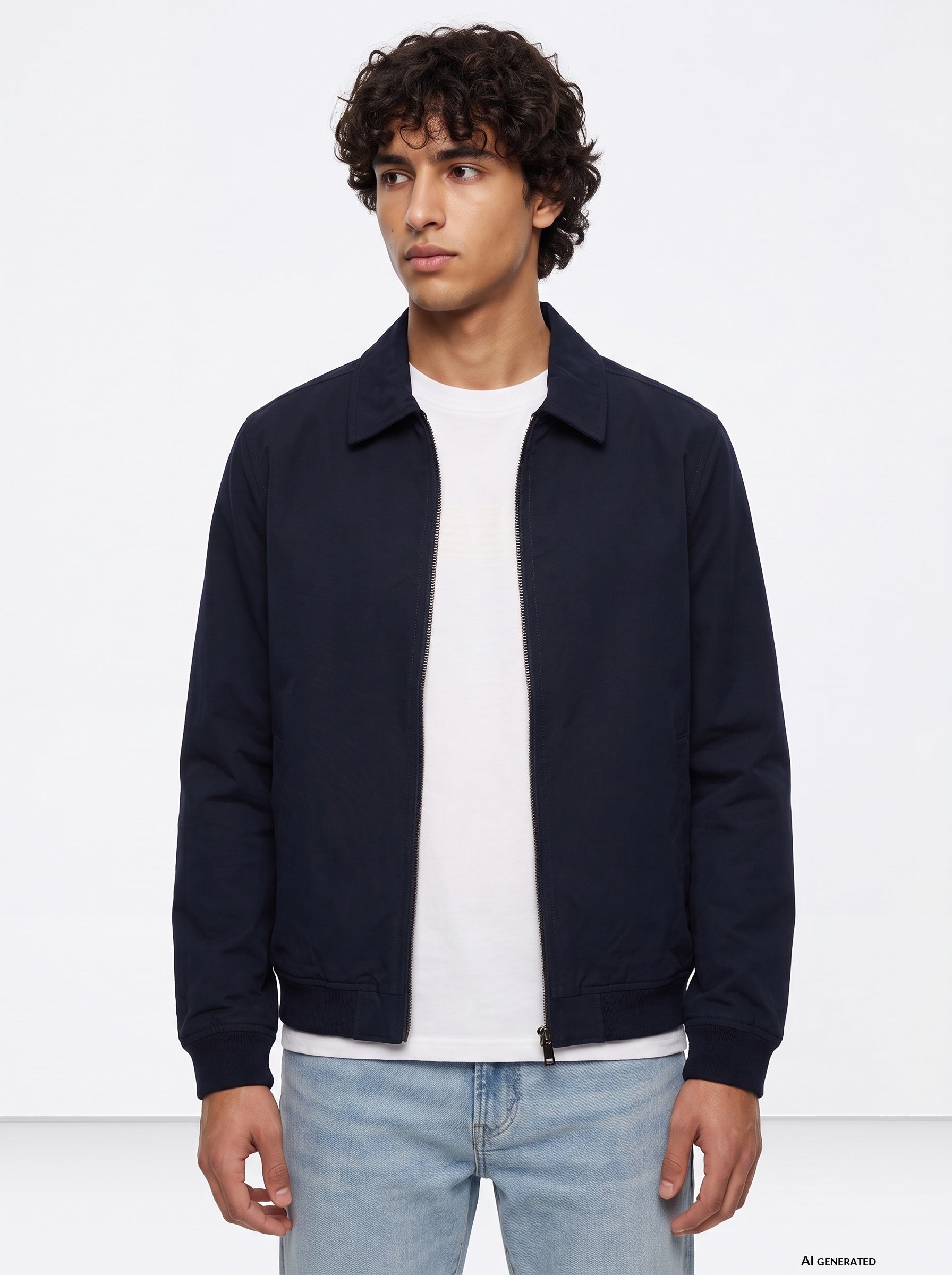 Chaqueta TIFFOSI Cesar azul marino — frontal con modelo