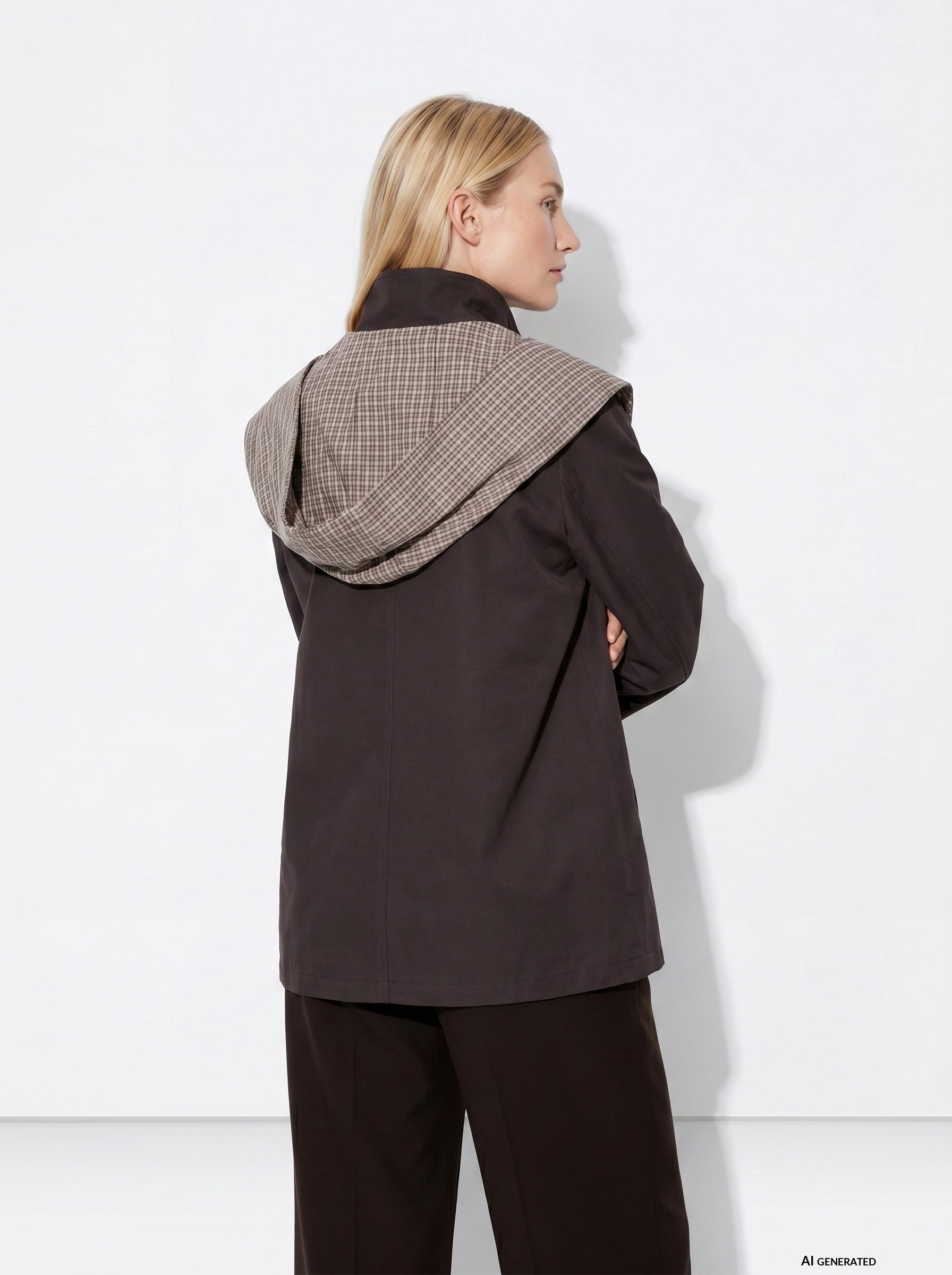 Chaqueta TIFFOSI Highlands gris roca, modelo espalda