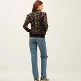 Chaqueta Xantik Black Flower Garden - ECRU