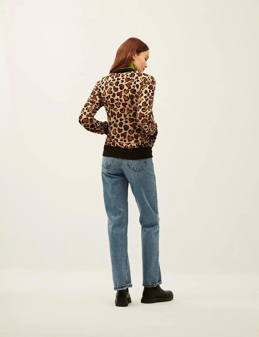 Chaqueta Xantik Off White Animal Print - ECRU