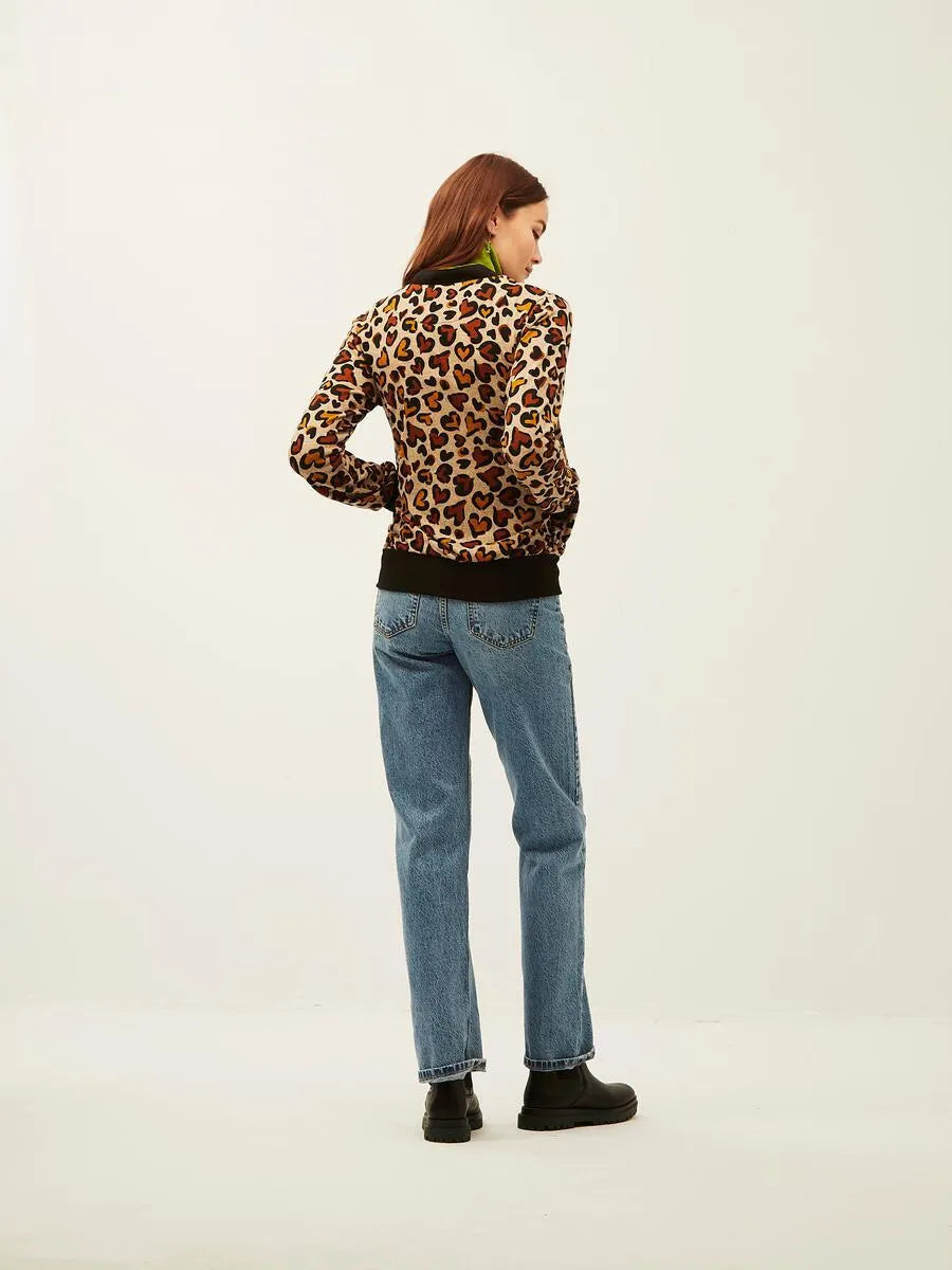 Chaqueta Xantik Off White Animal Print - ECRU