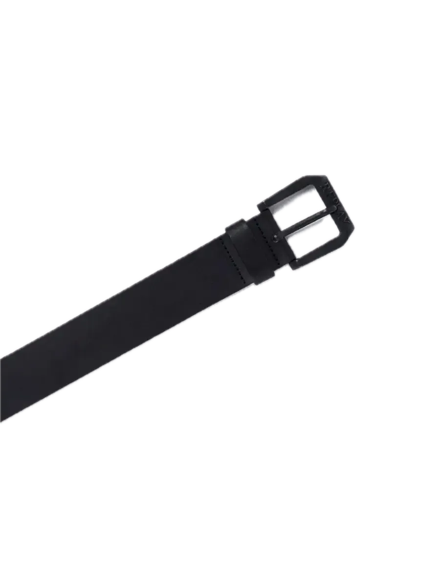 Cinturón Replay de Piel Cepillada Black - ECRU