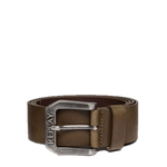 Cinturón Replay de Piel Cepillada Dark Wood Brown - ECRU