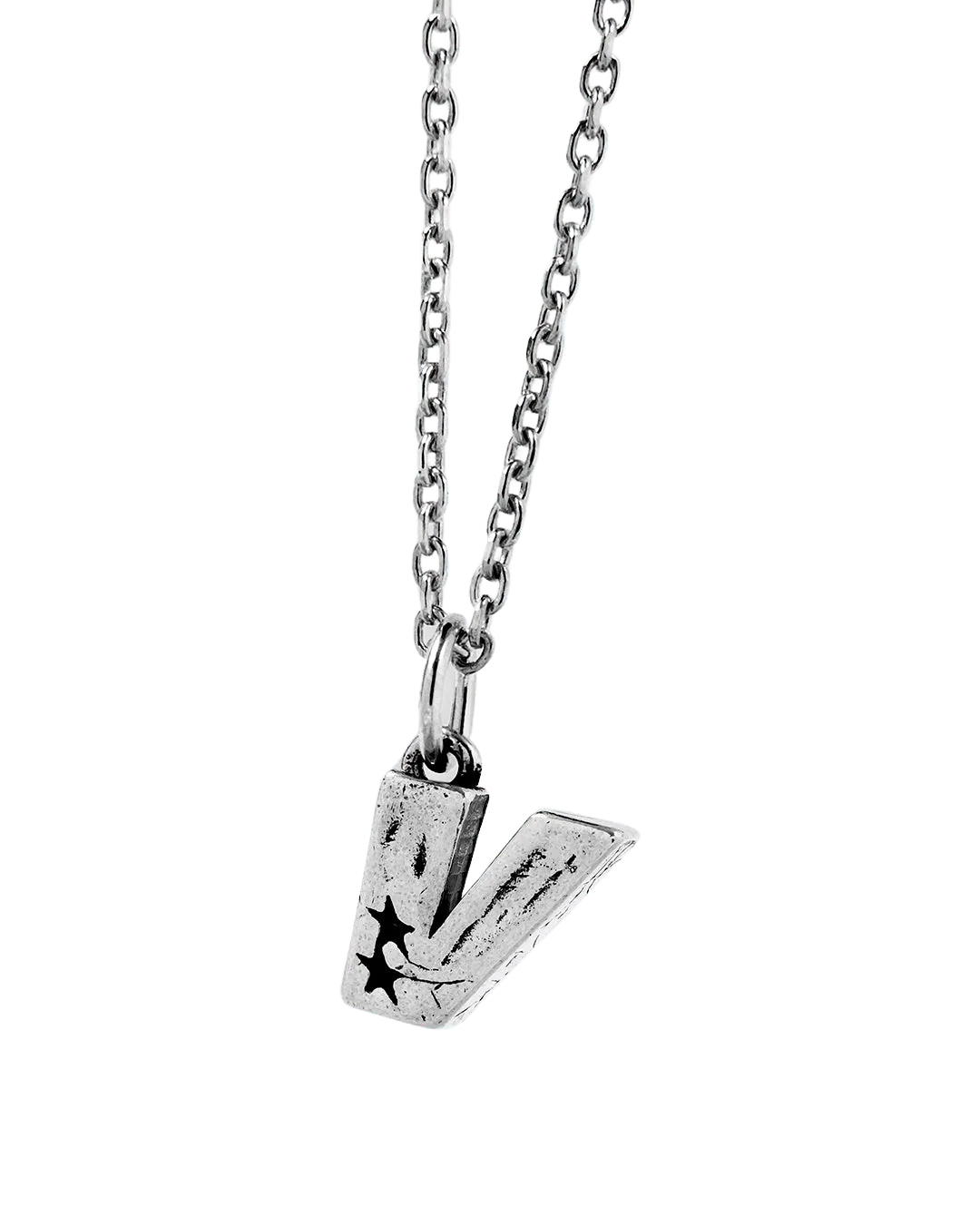 Collar Twojeys Letra V Silver - ECRU