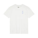 Camiseta LA PAZ Dantas Off White / Wind Blue