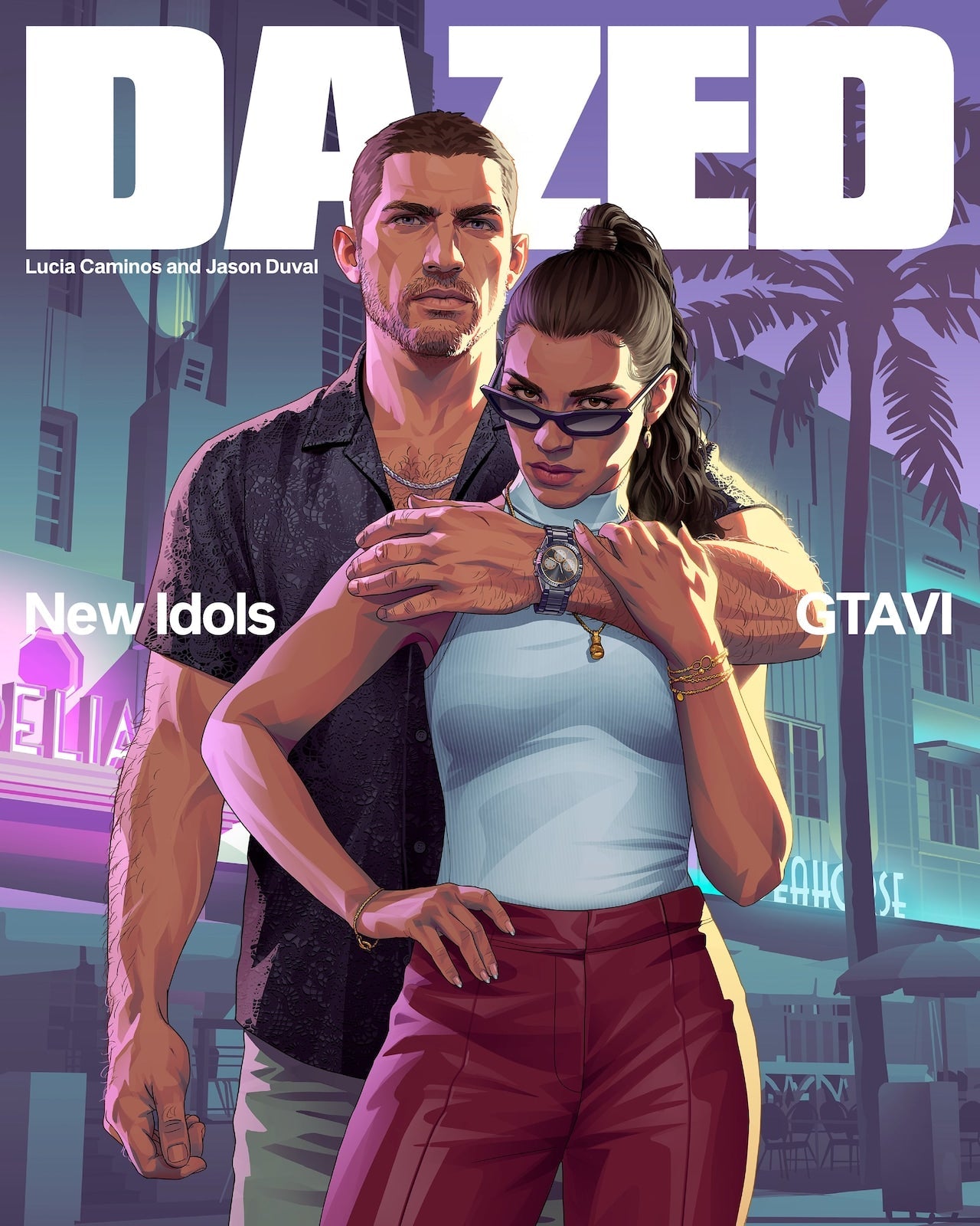 Dazed Autumn 2026 New Idols — portada GTA VI, Jason y Lucia