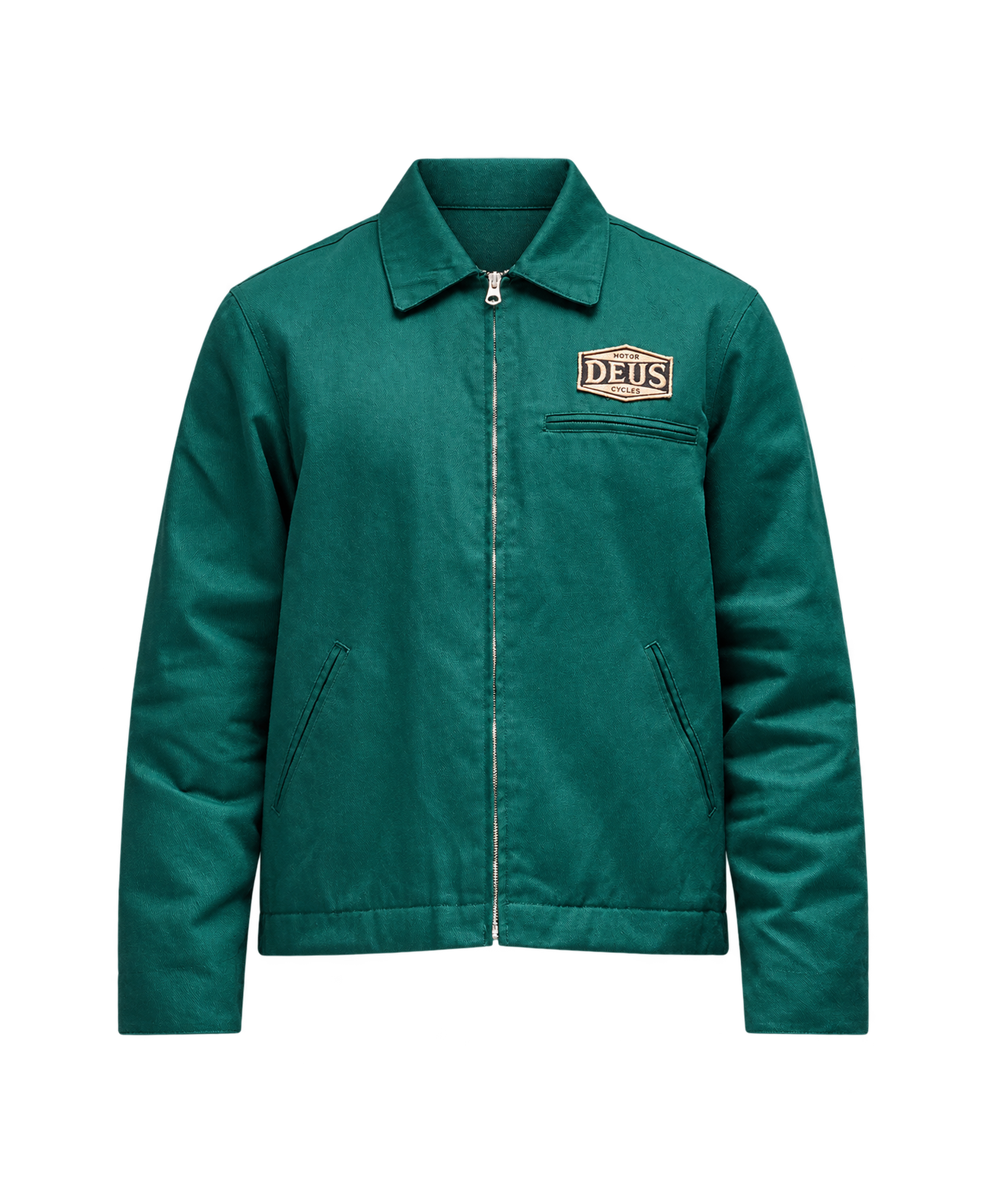 DEUS EX MACHINA Earls Work Jacket Racing Green - flat frontal transparente