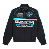 Chaqueta Deus Ex Machina Trife Life negra, fotografía oficial frontal