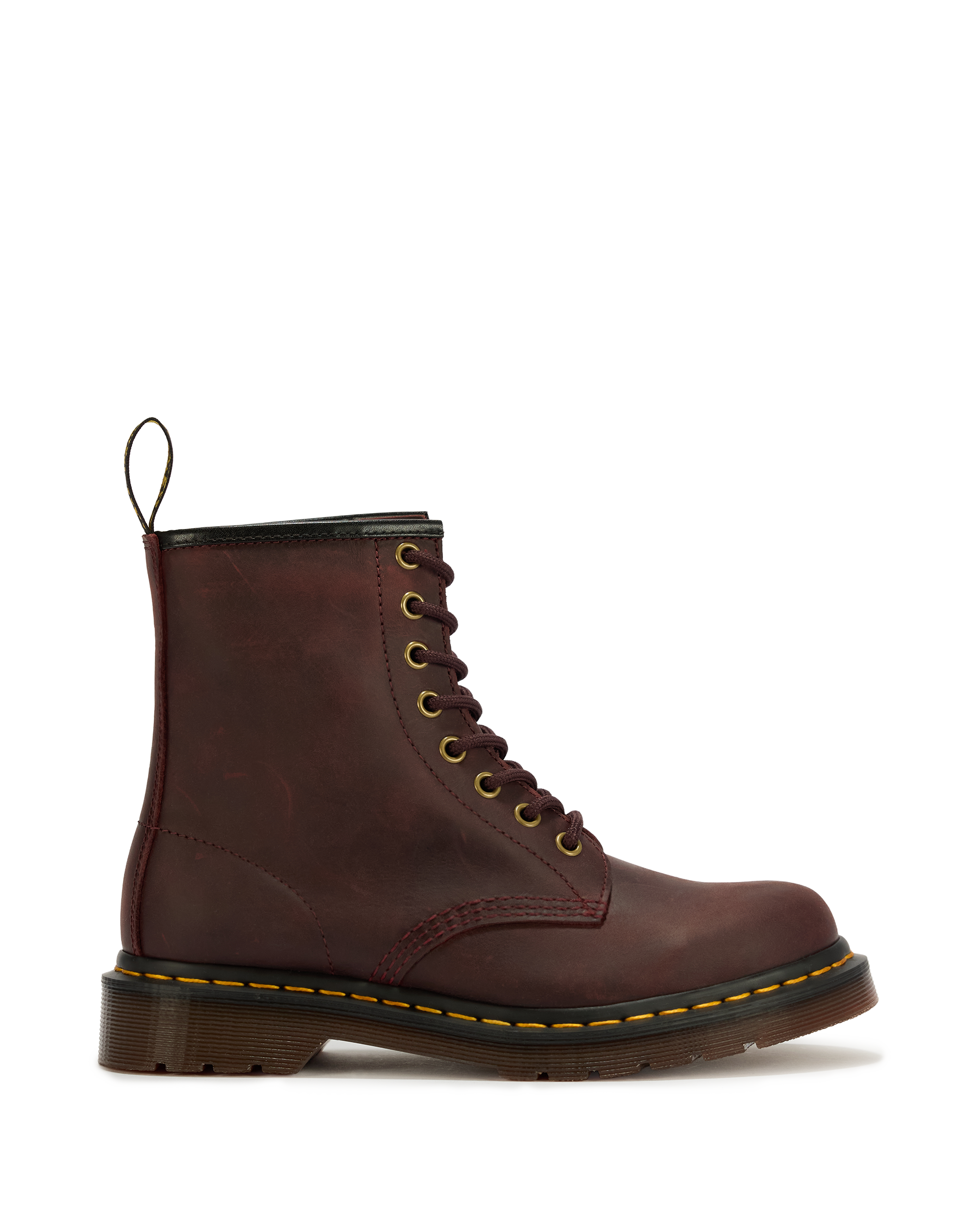 Botas Dr. Martens 1460 Crazy Horse Cherry Red vista lateral
