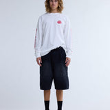 Camiseta NEW AMSTERDAM SURF ASSOCIATION Manga Larga Logo Washed White Deep Red