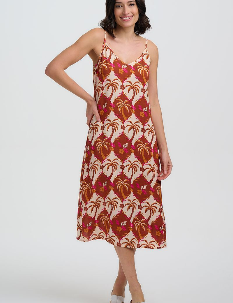 Vestido SUGARHILL Gretchen Palm Waves Tile