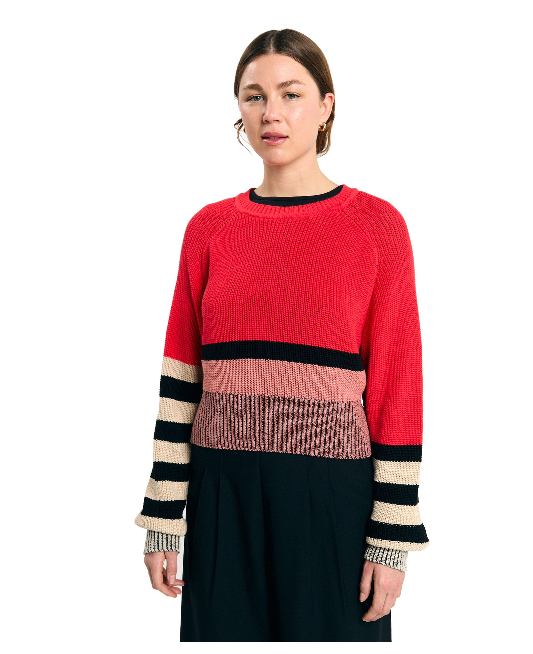 Jersey SUITE13LAB Nelas Stripes Red — vista principal, fotografía con modelo