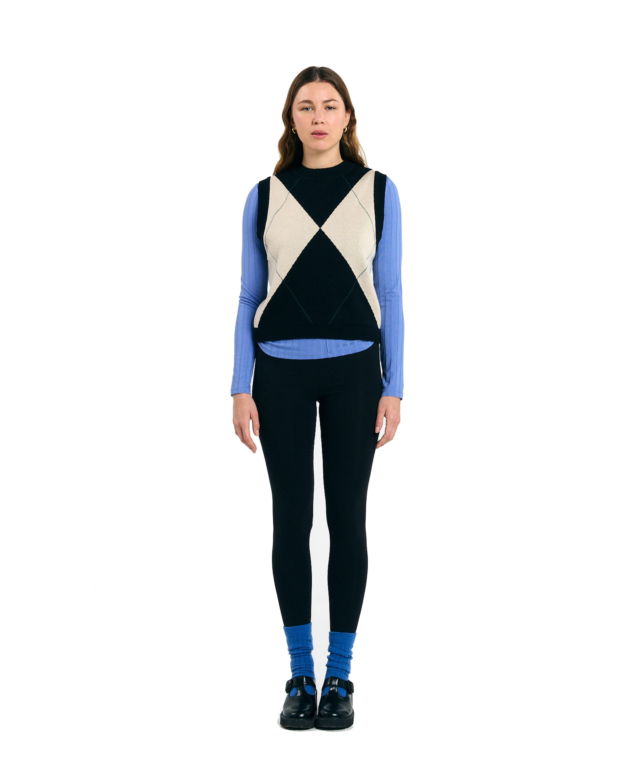Chaleco SUITE13LAB Relvas Argyle Black — vista principal, fotografía con modelo