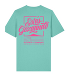 Camiseta El Típico de Tenerife Estás Gozando Pool Blue, vista trasera