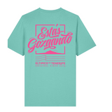 Camiseta El Típico de Tenerife Estás Gozando Pool Blue, vista trasera